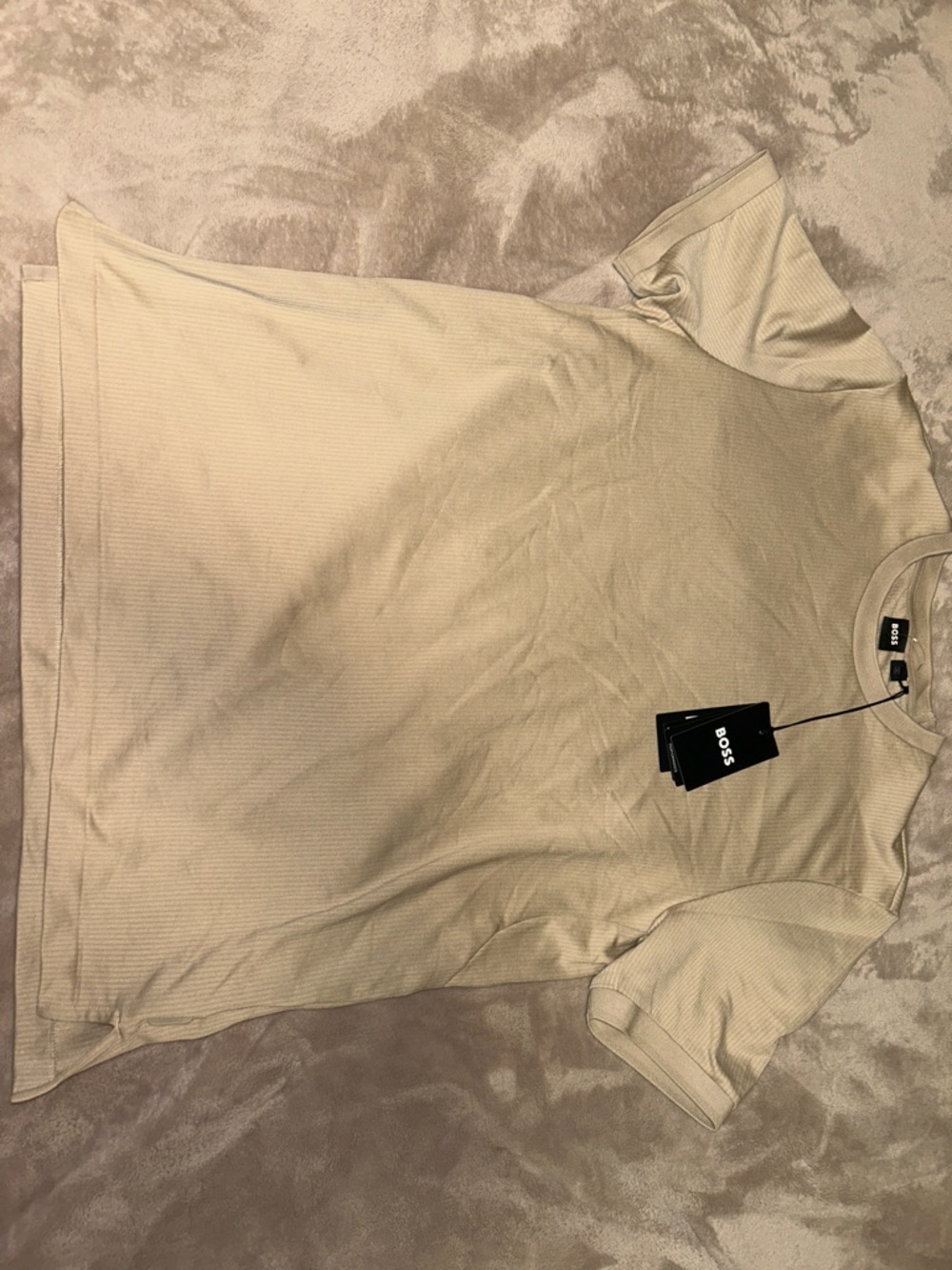 BOSS Men's Short-Sleeve Crew Neck Tee in Light Beige